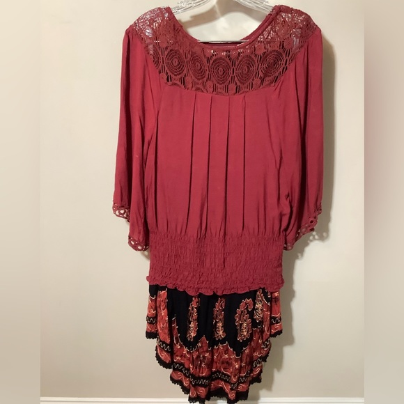 Earthbound Trading Co. Dresses & Skirts - Earthbound Trading Co.Skirt&top set beautiful rust&black with gold embroidery XL
